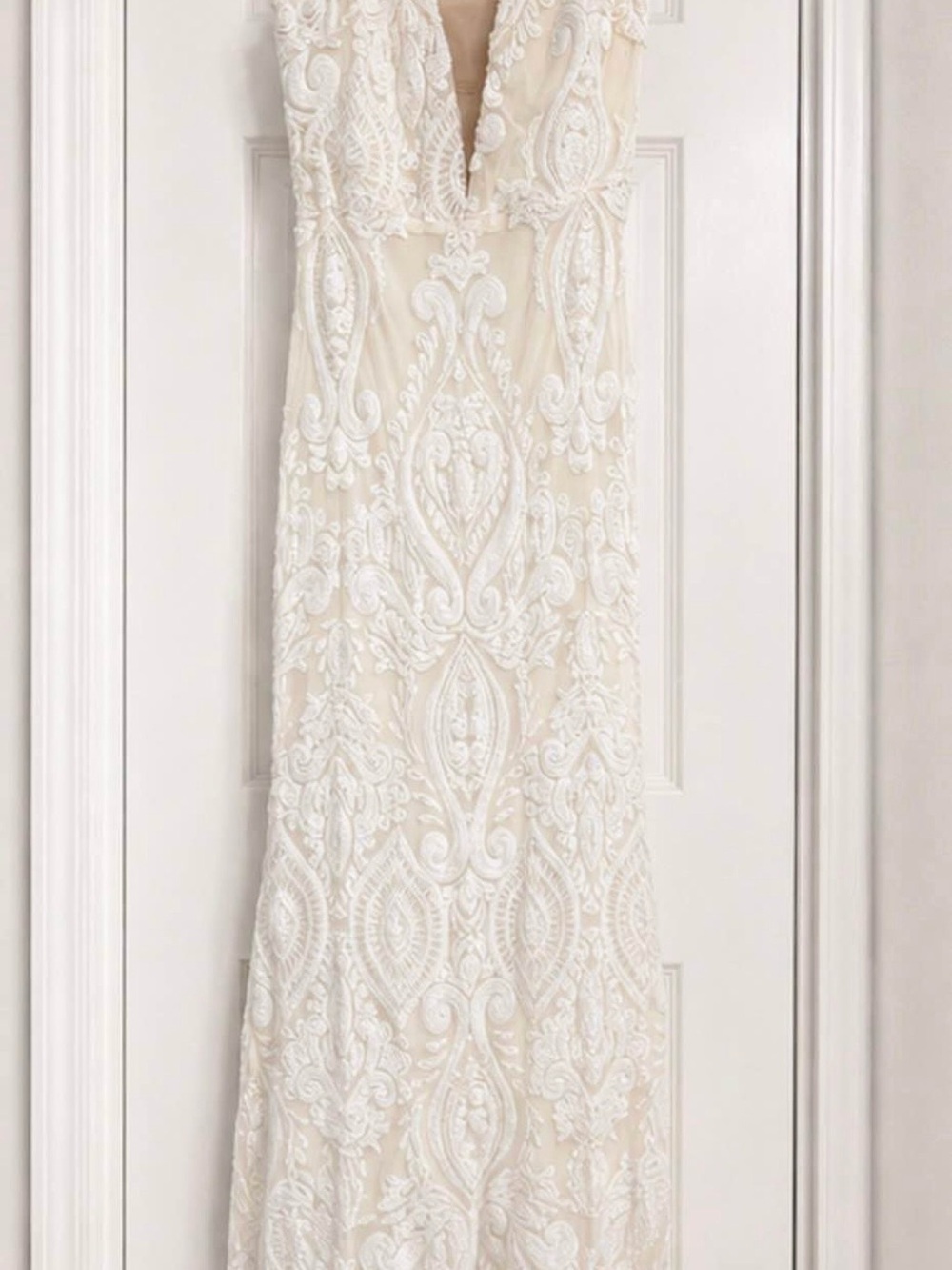 Ivory Embroidered Lace Gown